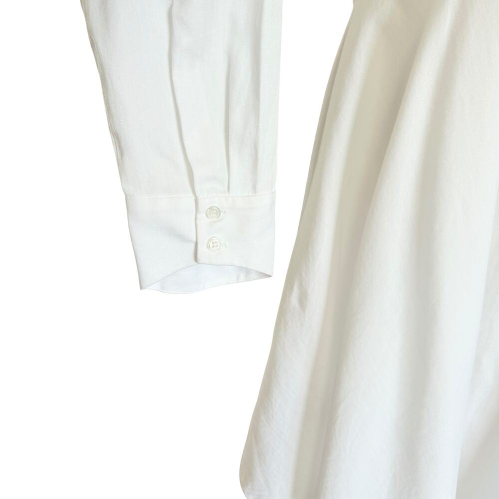 BcbgMaxazria Beatryce White Asymmetrical White Dress Size L 100% Cotton - Picture 11 of 16